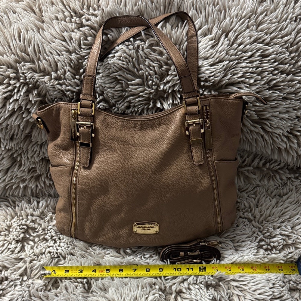 Michael Kors Taupe Leather Tote Handbag